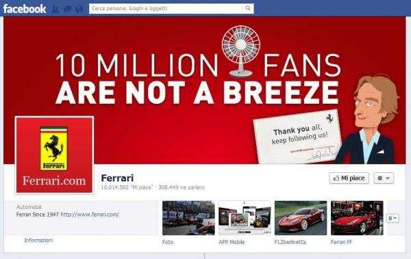 Ferrari, cartone animato per 10 milioni di fan su Facebook