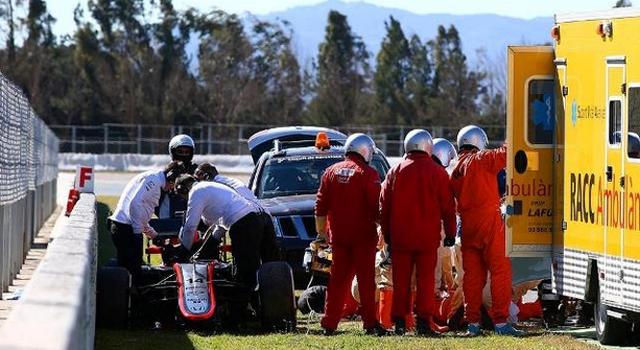 Test F1 Barcellona, l'incidente di Alonso