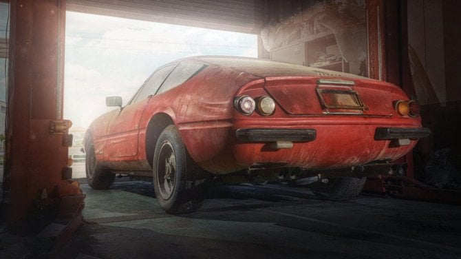 Ferrari 365 GTB/4 Daytona in una stalla giapponese