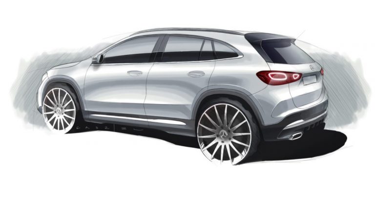 Mercedes GLA 2020: bozzetti e foto dei collaudi