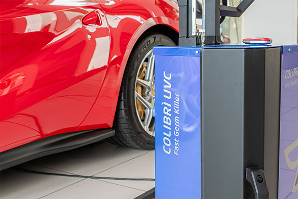 Colibrì UVC, sanificazione auto: immagini ufficiali