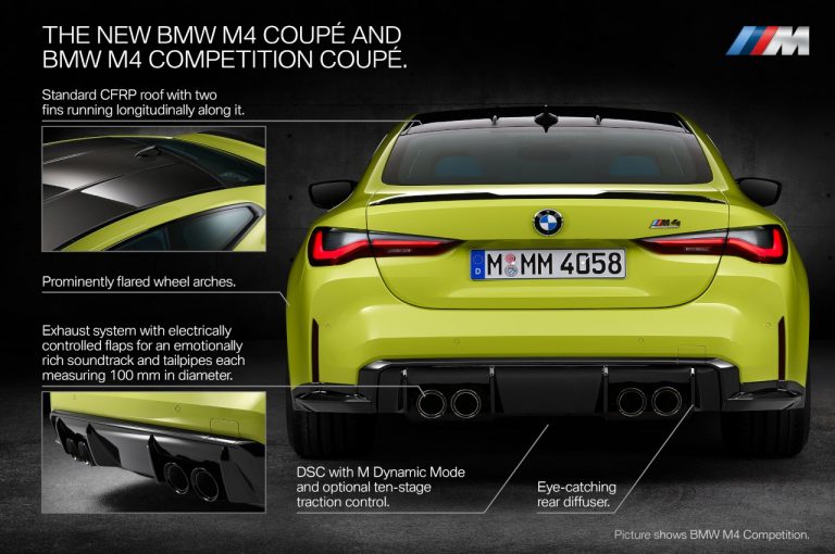 Bmw M3 berlina e Bmw M4 Coupé 2021: immagini ufficiali